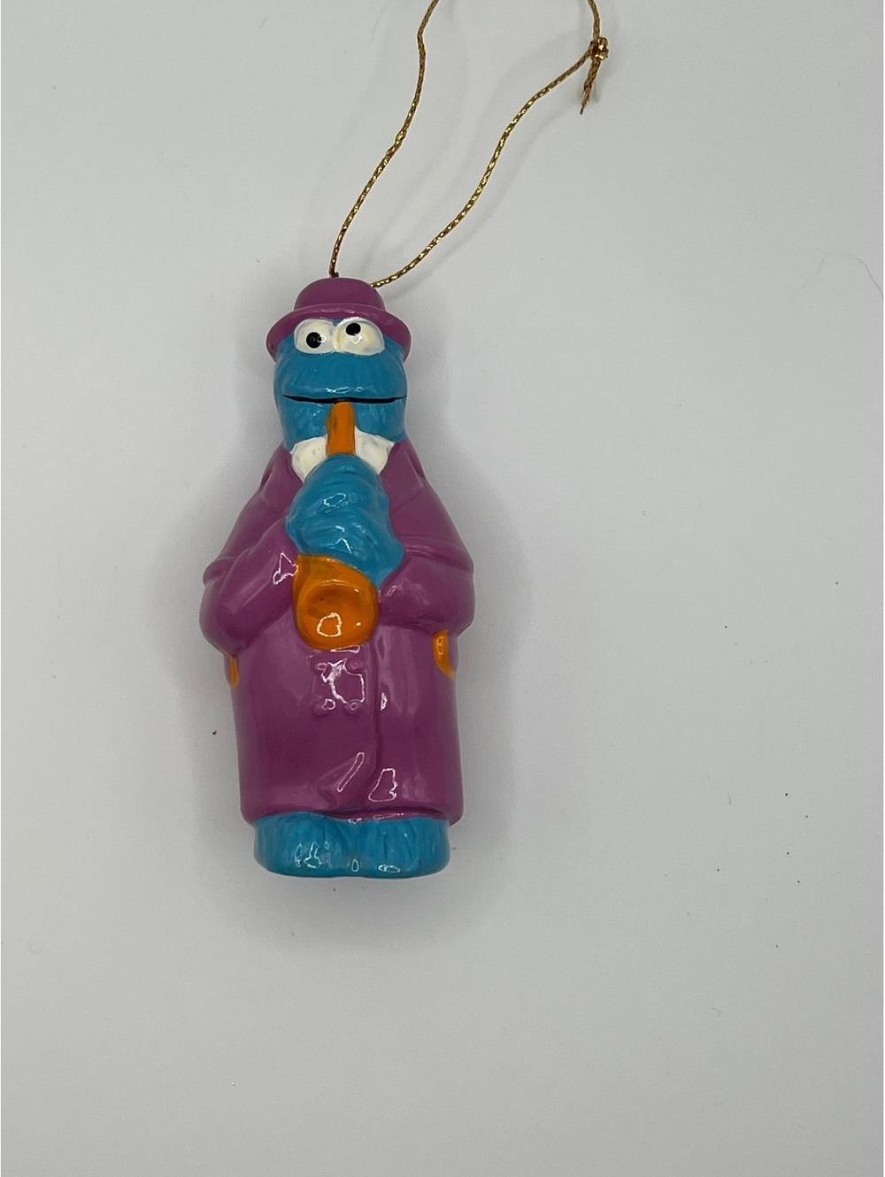 Cookie Monster Playing Saxophone 1980s Muppet Christmas Ornament
